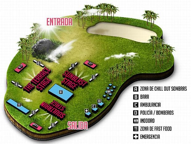 Sunblast Festival Tenerife plan-plattegrond