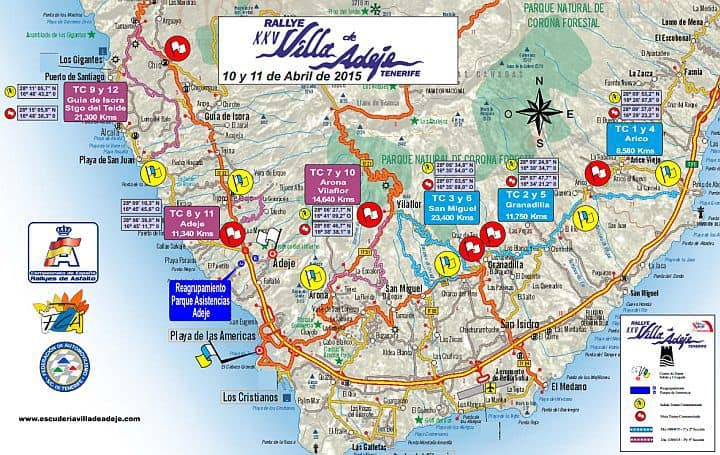 Map Rallye Adeje 2015