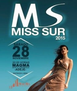 Miss Sur 2015 in Magma adeje op zaterdag 28 november