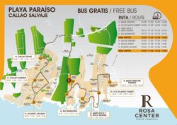 Gratis bus Rosa Center plattegrond