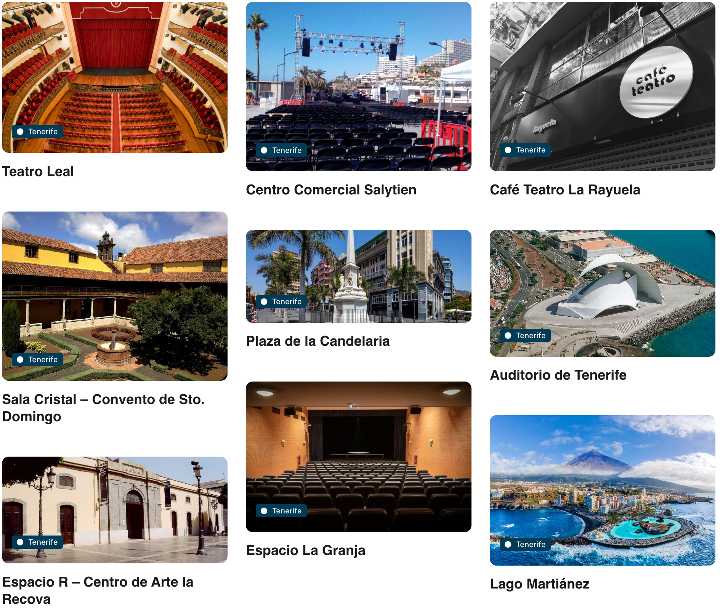 De verschillende locaties in Tenerife waar Canarias Jazz & Más doorgaat
