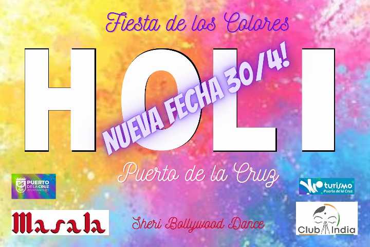 Nieuwe datum voor het Holi Festival in Puerto de la Cruz