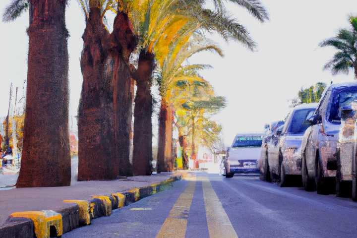 Parkeren in Tenerife dubbele gele lijn